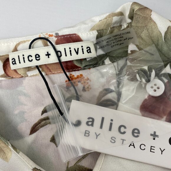 Alice + Olivia Willa Sweet Nothings Silk Blouse Small NWT $350 - Picture 7 of 10